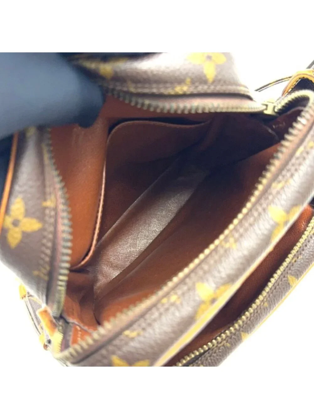 Louis Vuitton Amazon Monogram Leather Brown Light Shoulder Bag Gold